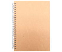 Cuaderno tapa dura con 100 hojas 1 línea, papel reciclado, PRODUCTO ALCAMPO.