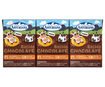 Batido de chocolate sin aditivos artificiales ni edulcorantes ni azúcares añadidos CENTRAL LECHERA ASTURIANA 3 x 200 ml.