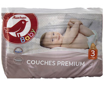 Pañales talla 3, para niños de 4 a 9 kilogramos ALCAMPO BABY Premium 47 uds.