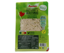 Loncheado vegetariano a base de clara de huevo con aceitunas PRODUCTO ALCAMPO Veggie 100 g.