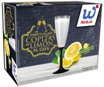 Copitas con sorbete helado de limón (con zumo de limón natural) al cava NORDWIK 6 x 95 ml.