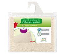 Funda protectora de almohada 80% algodón 20% poliéster, elástica antiácaros, 80 centímetros PRODUCTO ALCAMPO.