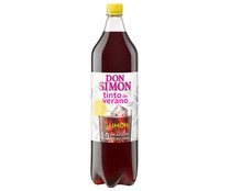 Tinto de verano sabor limón, sin alcohol y sin azúcar DON SIMON botella de 1,5 l.
