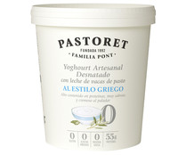 Yogur artesanal desnatado (0% materia grasa) estilo griego, sabor natural EL PASTORET 900 g.