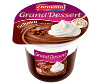 Postre lácteo sin gluten, de chocolate con extra de nata EHRMANN Grand dessert 200 g.