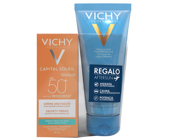 Protector solar facial con FPs 50+ (muy alto), para pieles secas, sensibles o normales VICHY Capital soleil 50 ml.