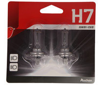 2 bombillas para automóvil H7, 55W/Bt -12V/B, PRODUCTO ALCAMPO