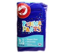 Pañales de noche talla 7, para niños de 17 a 30 kilogramos AUCHAN Pyjama pants 12 uds.
