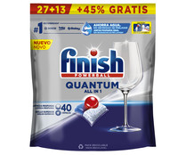 Detergente en pastillas para lavavajillas FINISH POWERBAL QUANTUM 27 + 13 cps. 710 g.