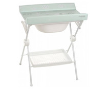 Bañera plegable con bandeja y cubeta, color verde menta, PLATIMYR.