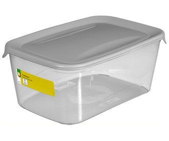 Recipiente hermético rectangular de plástico con 5 litros de capacidad, PRODUCTO ECONÓMICO ALCAMPO.