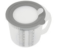 Jarra medidora de plástico con asa y tapa, 1,4 litros ACTUEL.