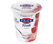 Yogur colado tipo griego, con fresa y textura suave y cremosa FAGE Fruits 380 g.