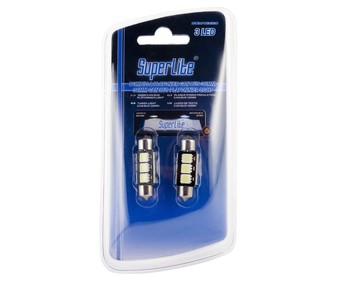 Lote de 2 bombillas con 3 leds y de 36 milímetros para automóvil, con luz blanca y Can-Bus SUPERLITE. Lote de 2 bombillas con 3 leds y de 36 milímetros para automóvil, con luz blanca y Can-Bus SUPERLITE.