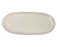 Fuente oval fabricada en gres, 36x16 cm, color blanco, Ikonik BIDASOA.