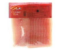 Jamón serrano hembra cortado en lonchas CUMBRE REAL 250 g.