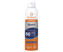 Protector solar en bruma con factor protección 50 (alto) ECRAN Sunnique sport 250 ml.