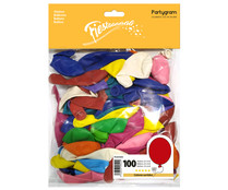 Pack de 100 glogos de colores de 23 centímetros de diámetro, PARTYGRAM. Pack de 100 glogos de colores de 23 centímetros de diámetro, PARTYGRAM.