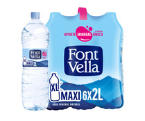 Agua mineral sin gas FONT VELLA pack 6 uds.x 2 l. 