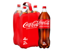 Refresco de cola COCA COLA pack 4 botellas de 2 l.