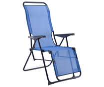 Tumbona plegable de acero y textileno 5 posiciones, 79 x 63 x 120 cm EREDU. Tumbona plegable de acero y textileno 5 posiciones, 79 x 63 x 120 cm EREDU.