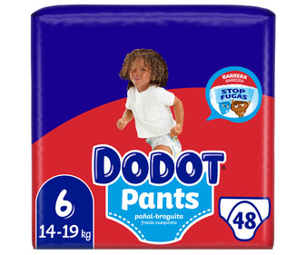 Pants (braguitas) de aprendizaje talla 6 para bebes de 14 a 19 kilos DODOT Pants 48 uds. Pants (braguitas) de aprendizaje talla 6 para bebes de 14 a 19 kilos DODOT Pants 48 uds.