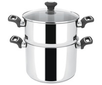 Olla cuscusera de acero inoxidable con tapa apta para inducción, 24cm. ACTUEL.