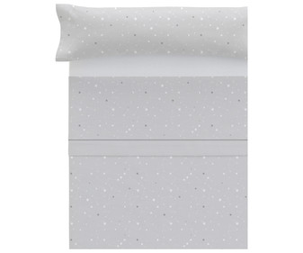 Juego de sábanas de 3 piezas tejido pirineo para cama de 90cm., color gris estampado estrellitas, TEXTIL HOGAR. Juego de sábanas de 3 piezas tejido pirineo para cama de 90cm., color gris estampado estrellitas, TEXTIL HOGAR.