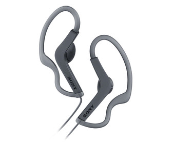 Auriculares tipo deportivo SONY MDR AS con cable, color gris.