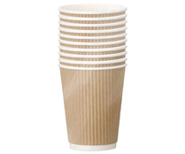 Set de 10 vasos desechables de cartón laminado, 0,28 litros, ACTUEL.