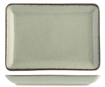 Plato rectangular fabricado en porcelana, color verde, 20 cm, Pearl PENGO.