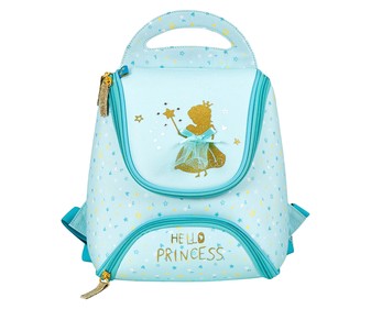 Mochila preescolar diseño de princesa, color azul, PRODUCTO ALCAMPO, 24x25x13cm.