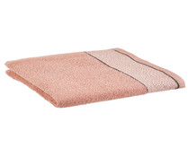 Toalla de tocador sostenible, 80% algodón 20% poliéster reciclado, densidad de 450g/m², color rosa, ACTUEL.