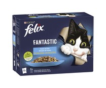 Comida para gatos húmeda a base de pescado PURINA FELIX 12 uds x 85 g.