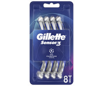 Cuchilla de afeitar desechable con cabezal de triple hoja GILLETTE Sensor 3  8 uds.