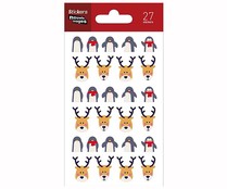 Pegatinas de renos y pingüinos, 27 unidades.DRAEGER.