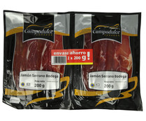 Jamón serrano de bodega, cortado en lonchas CAMPODULCE 2 x 200 g.