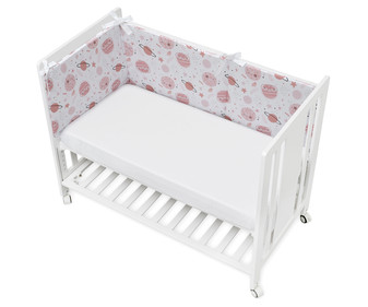Protector para cuna, color rosa, INTERBABY Space. Protector para cuna, color rosa, INTERBABY Space.