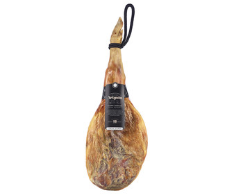 Jamón serrano gran reserva (cerdo Duroc), con curación mínima de 18 meses ARTYSAN pieza de 7,5 a 8 kilos (peso aproximado). Jamón serrano gran reserva (cerdo Duroc), con curación mínima de 18 meses ARTYSAN pieza de 7,5 a 8 kilos (peso aproximado).