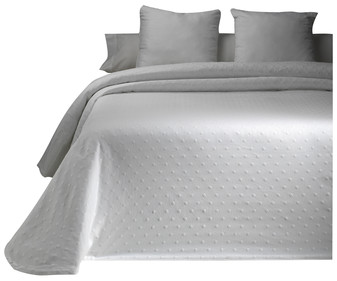 Colcha para cama doble color blanco con diseño de lunares en relieve, color blanco, 245x270cm., HOTELUX. Colcha para cama doble color blanco con diseño de lunares en relieve, color blanco, 245x270cm., HOTELUX.