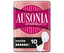 Compresas con alas de noche, con la parte trasera más ancha AUSONIA Ultrafina plus 10 uds