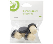 Tapones de corcho para botellas PRODUCTO ALCAMPO pack de 4 unidades.