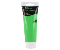 Tubo de 120ml de pintura acrilica de color verde prima. PRODUCTO ALCAMPO.