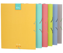 Carpeta A4 con solapas y gomas en colores surtidos, GRAFOPLAS. Carpeta A4 con solapas y gomas en colores surtidos, GRAFOPLAS.