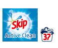 Detergente en polvo para lavadora con aceleradores de lavado SKIP ACTIVE CLEAN 2,22 kg. 37 lav.