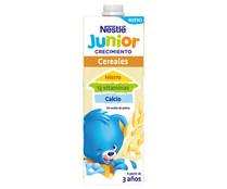 Leche (2) de crecimiento con cereales, a partir de 3 años NESTLÉ Junior 1 l.