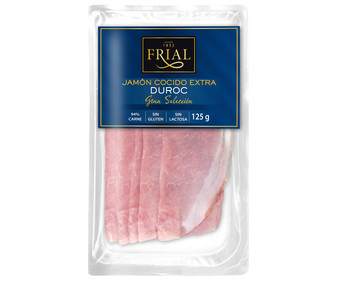 Jamón cocido de categoria extra (Duroc), cortado en lonchas FRIAL Gran selección 125 g. Jamón cocido de categoria extra (Duroc), cortado en lonchas FRIAL Gran selección 125 g.