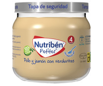 Potitos® de pollo y jamón con verduras a partir de 4 meses NUTRIBÉN Introducción 120 g.