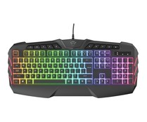 Teclado gaming semimecánico TRUST GXT 881 Odyss, iluminación led, modo juego, conexión Usb.