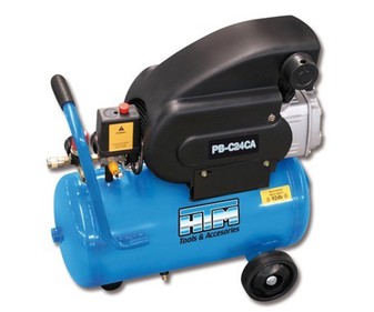 Compresor con motor lubricado, potencia de 2 caballos y capacidad de 24l. de aire HTM PB-C24CA. Compresor con motor lubricado, potencia de 2 caballos y capacidad de 24l. de aire HTM PB-C24CA.